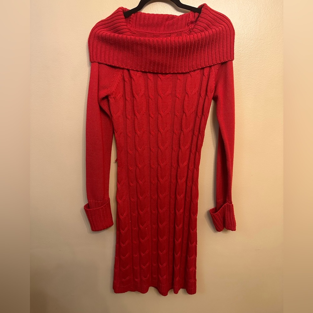 Calvin Klein sweater dress red